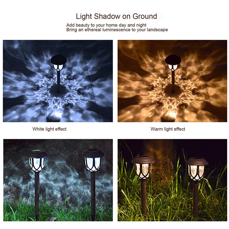 EXCMARK 10 Pack Solar Lights Outdoor Decorative Garden Yard Lights for Pathway Walkway Sidewalk Driveway. (Brown, Warm White) - Image 2
